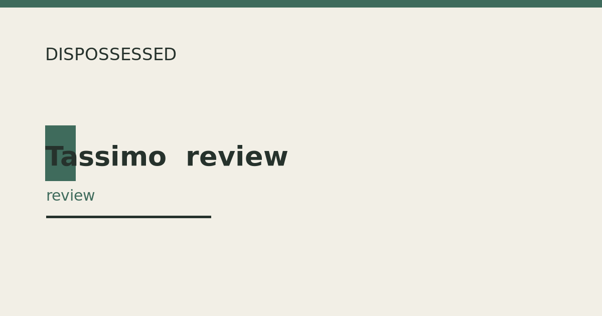 Tassimo  review